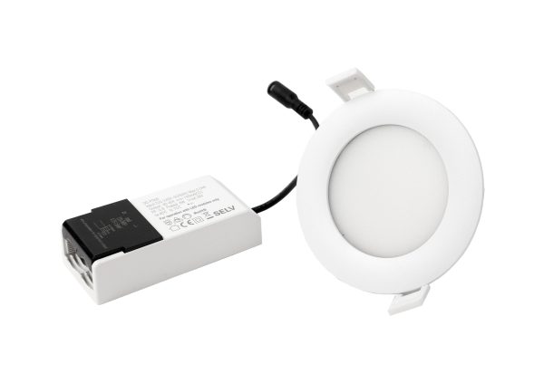 Alasvalo SAANA 600lm 6W 3CCT CRI>80 Ø106mm valkoinen, kytkentäboksi IP20/IP44