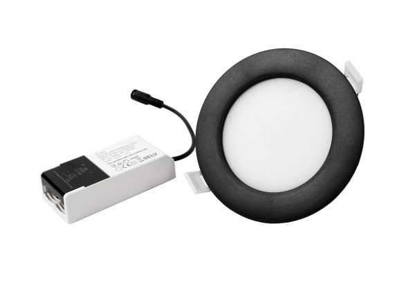 Alasvalo SAANA 1000lm 9W 3CCT CRI>80 Ø132mm musta, kytkentäboksi IP20/IP44